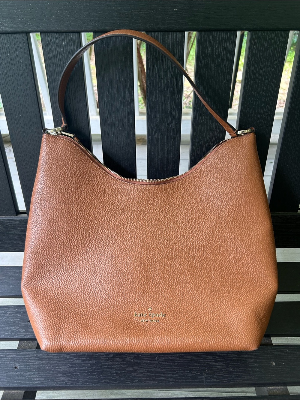 kate spade Brown Pebbled Leather Shoulder Hobo - Picture 3 of 6